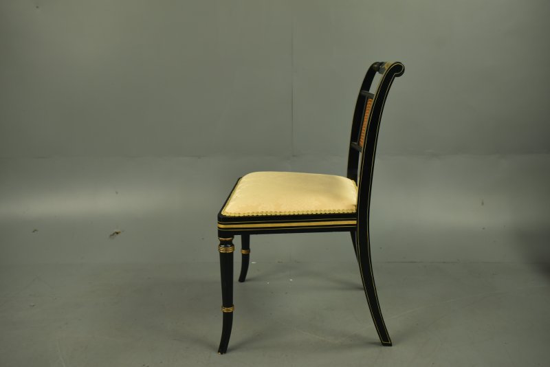 Set of six Regency ebonized dining chairs