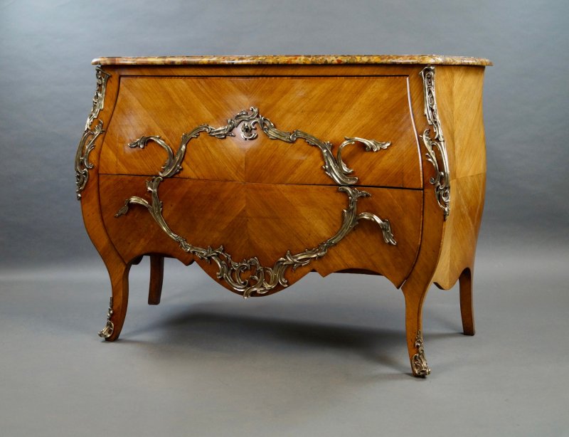 A 19th Century French Sabicu Bombe Commode