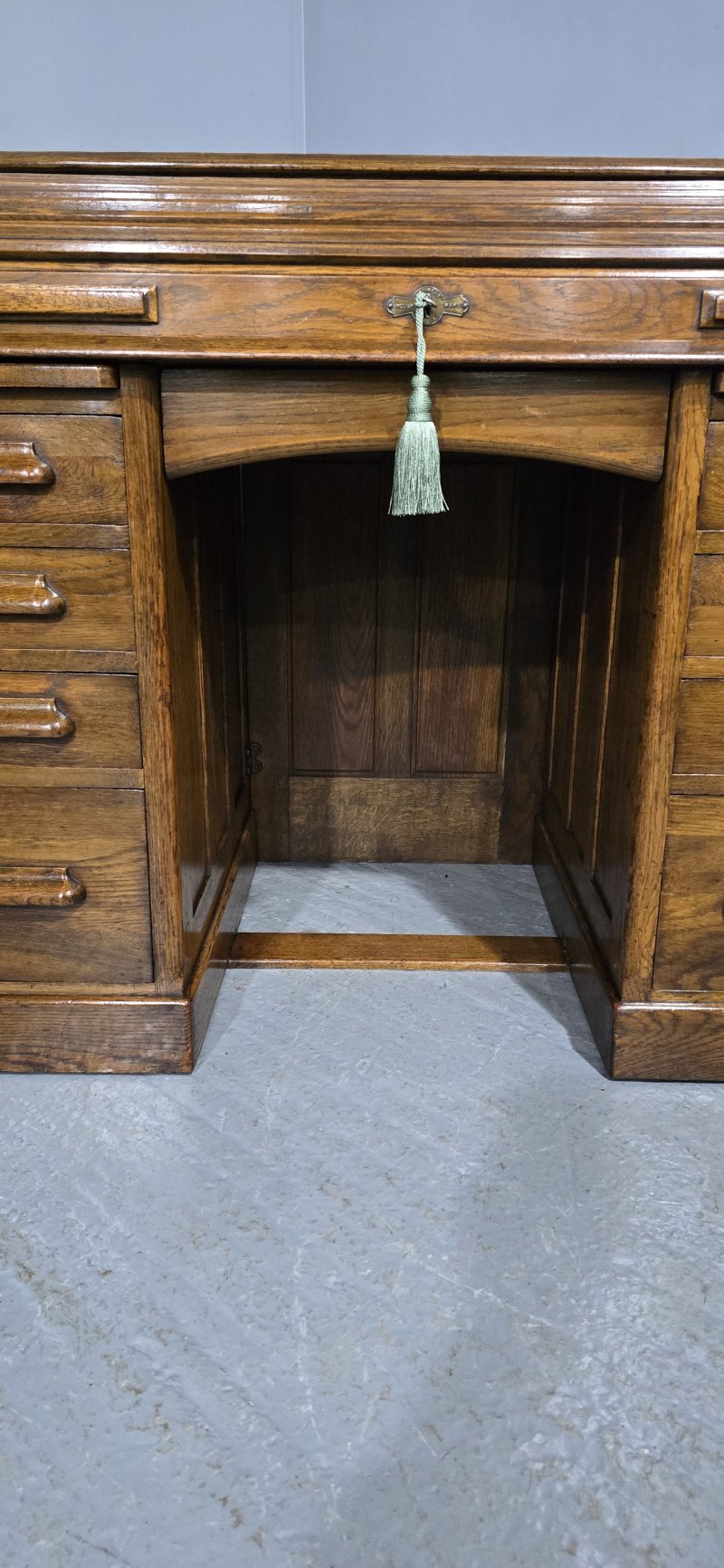 Oak Roll Top and Matching Desk Chair
