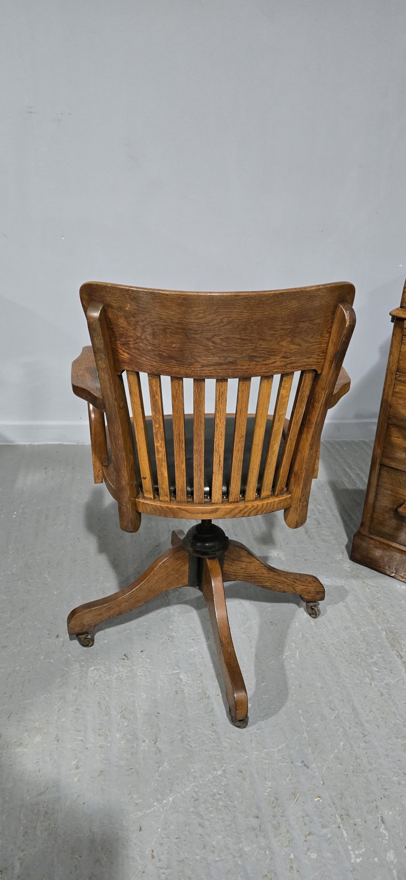 Oak Roll Top and Matching Desk Chair
