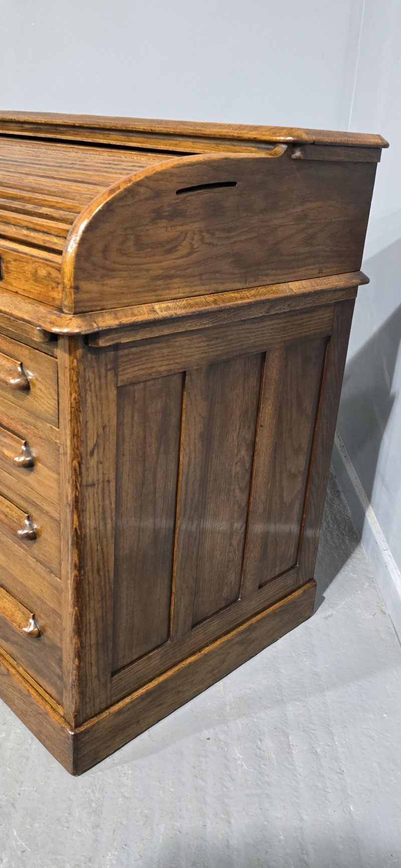 Oak Roll Top and Matching Desk Chair