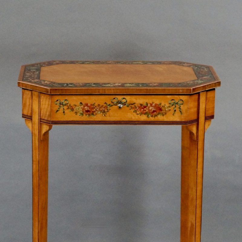 A Highly Decorative Edwardian Satinwood Work Table