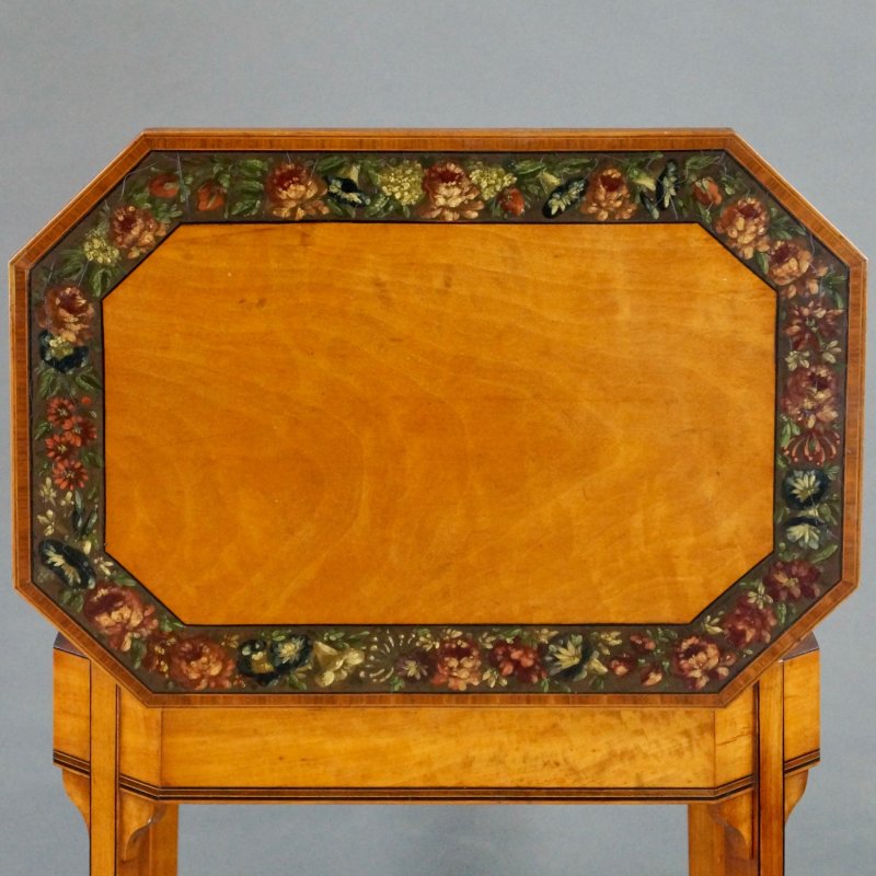 A Highly Decorative Edwardian Satinwood Work Table