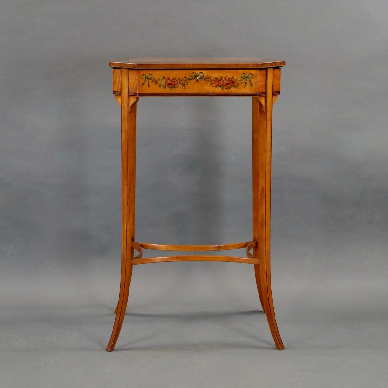 A Highly Decorative Edwardian Satinwood Work Table