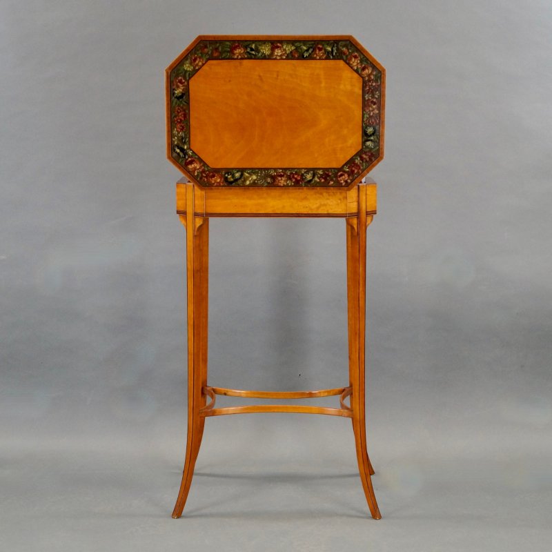 A Highly Decorative Edwardian Satinwood Work Table