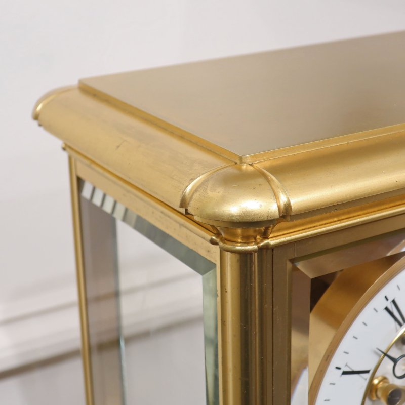 French Gilt Brass Gorge Case Mantel Clock by Samuel Marti