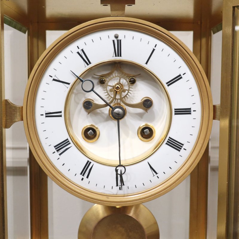 French Gilt Brass Gorge Case Mantel Clock by Samuel Marti