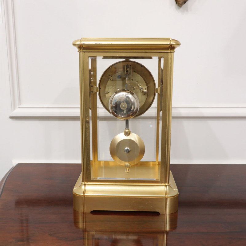 French Gilt Brass Gorge Case Mantel Clock by Samuel Marti