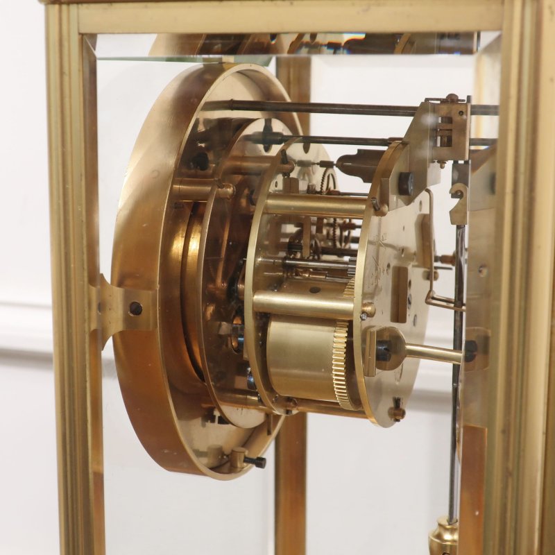 French Gilt Brass Gorge Case Mantel Clock by Samuel Marti