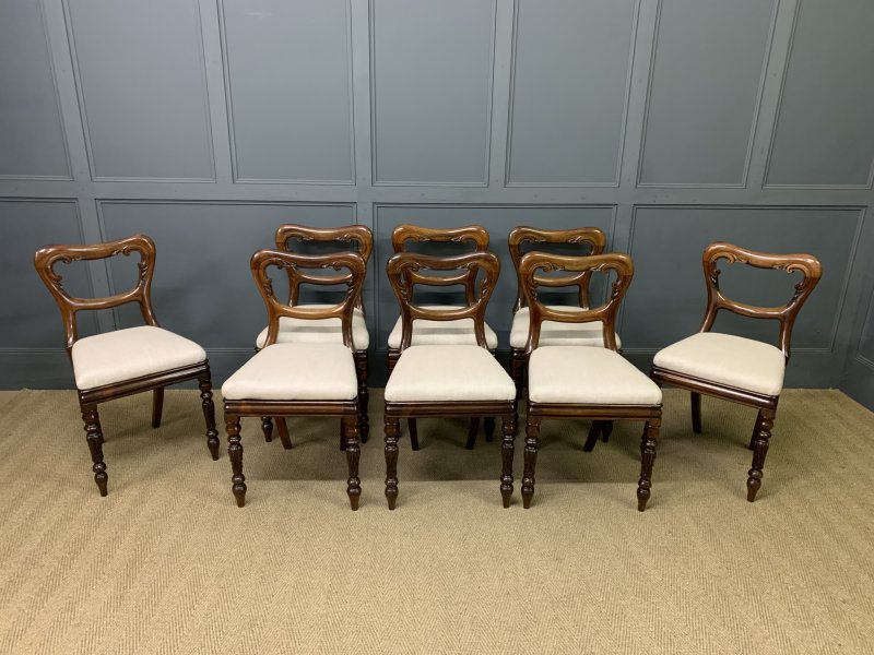 Set of 8 Early Victorian Rosewood Chairs