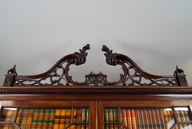 An Important George III Mahogany Bureau Bookcase