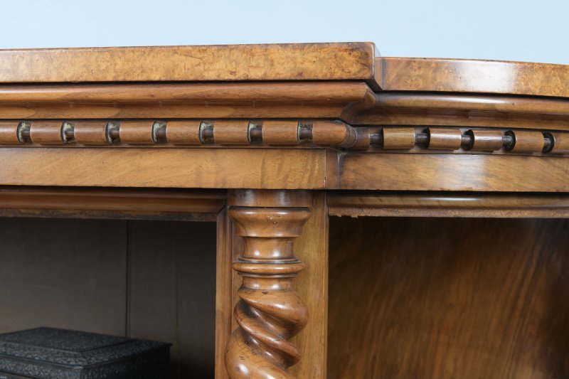 Mid 19th Century Burr Walnut & Amboyna Side Cabinet in the manner of Holland & Sons