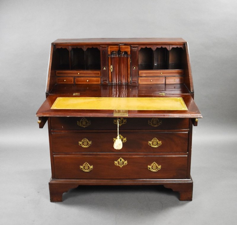 George II Red Walnut Bureau