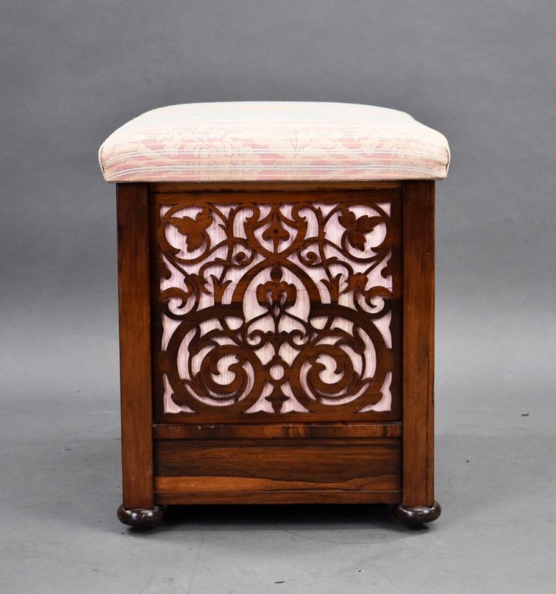 Mid Victorian Rosewood Ottoman