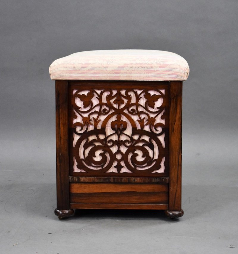 Mid Victorian Rosewood Ottoman