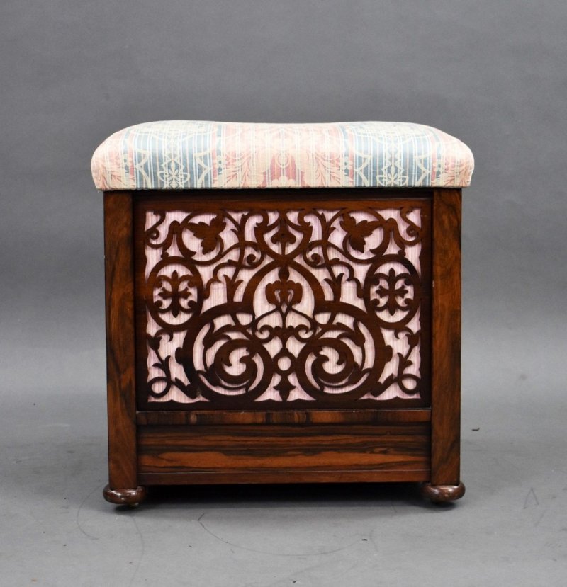 Mid Victorian Rosewood Ottoman