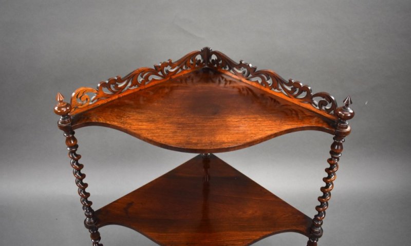 Victorian Rosewood Corner Whatnot