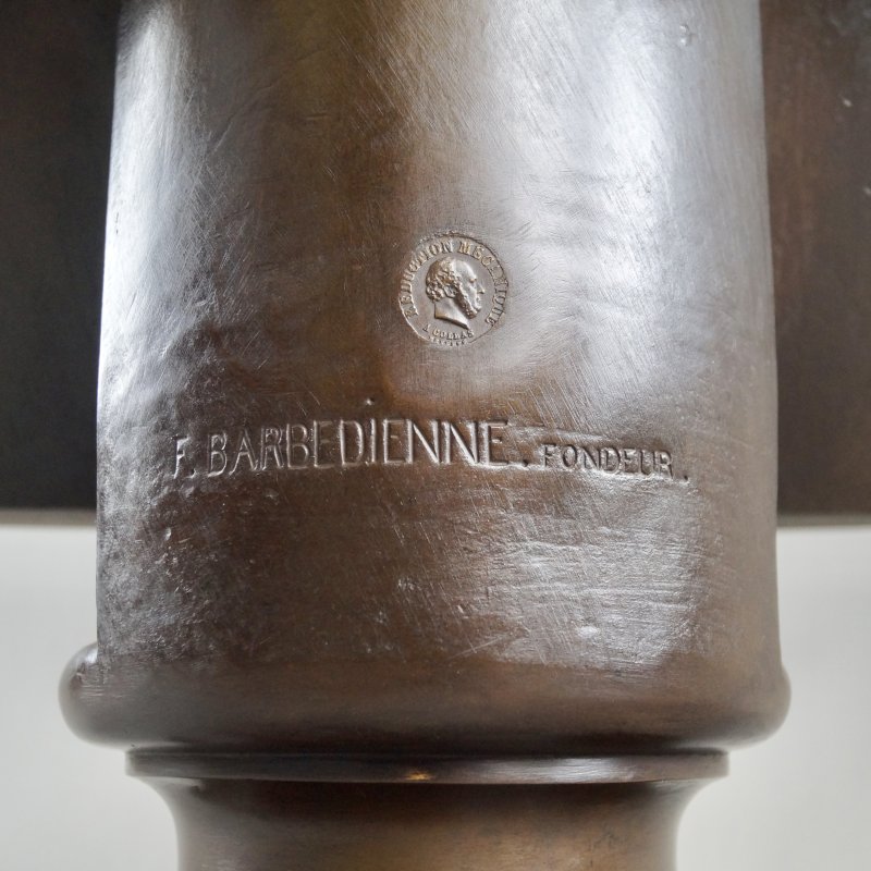 A Very Large French Patinated Bronze Bust Of Jesus Christ