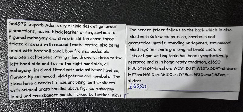 Superb Adams Inlaid Desk