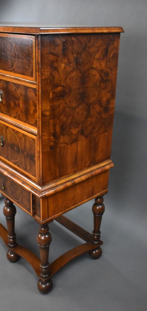 William & Mary Oyster Veneer Chest On Stand