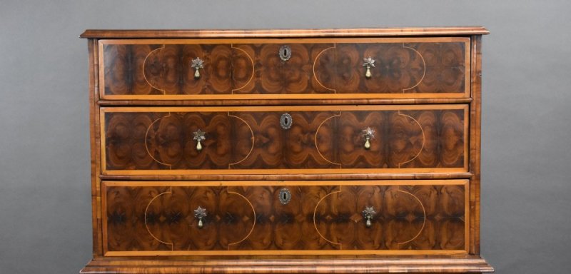 William & Mary Oyster Veneer Chest On Stand
