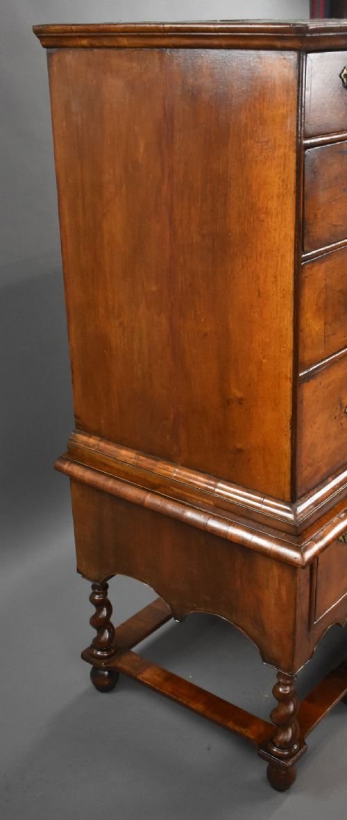 George II Burr Walnut Chest On Stand