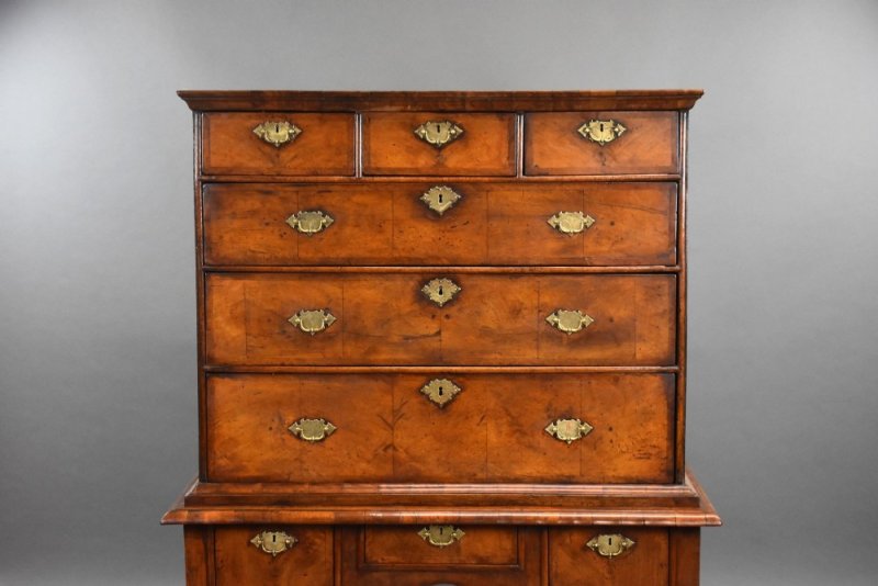 George II Burr Walnut Chest On Stand