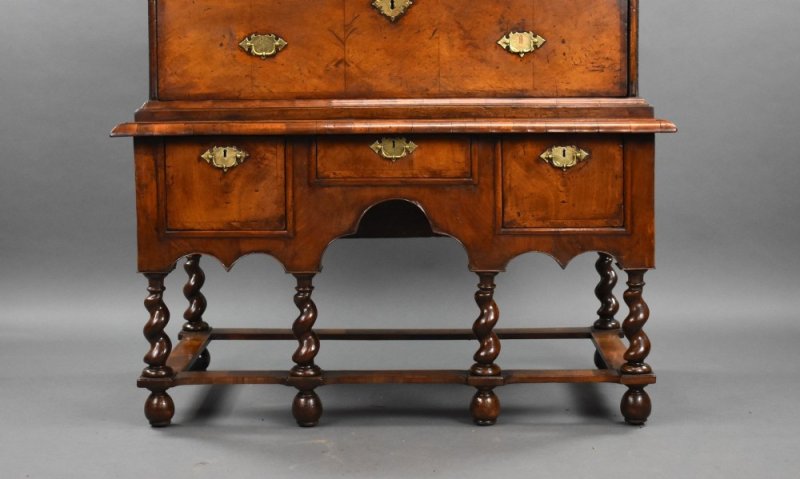George II Burr Walnut Chest On Stand