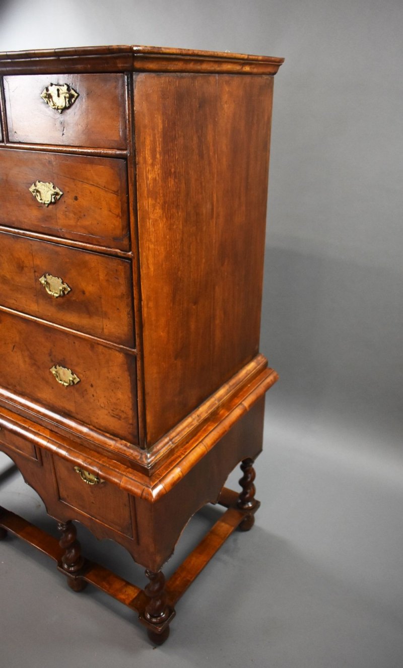 George II Burr Walnut Chest On Stand