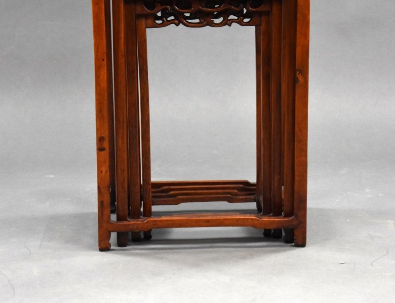 Set Four Graduated Chinese Hardwood Nest Tables