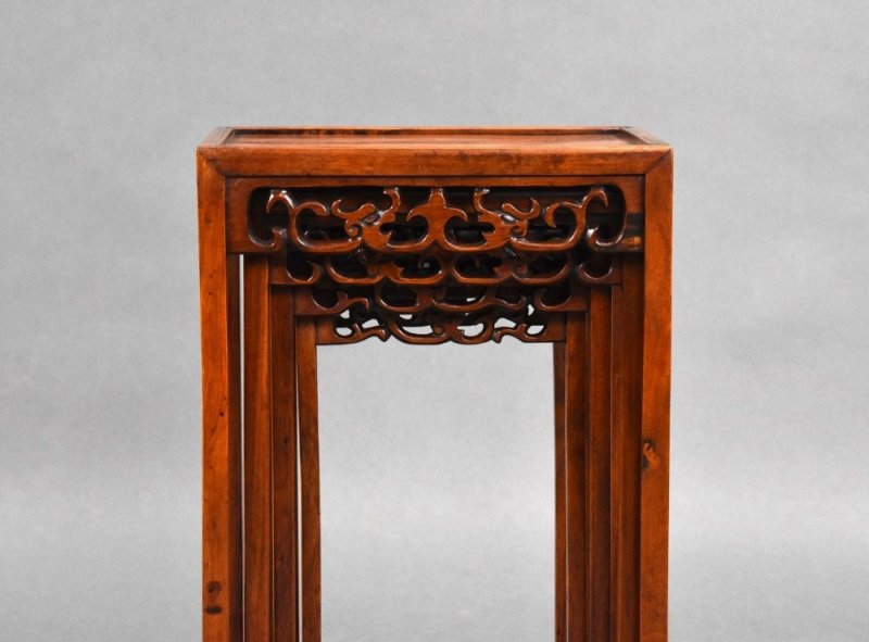 Set Four Graduated Chinese Hardwood Nest Tables