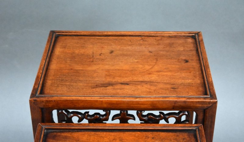 Set Four Graduated Chinese Hardwood Nest Tables