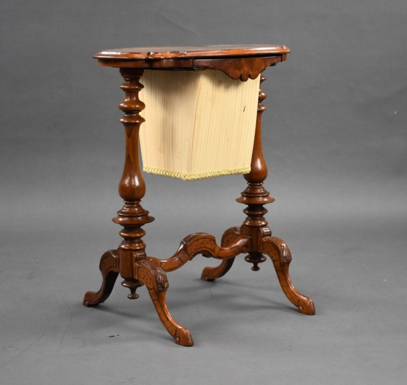 Victorian Burr Walnut Work Table