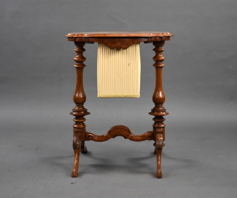 Victorian Burr Walnut Work Table
