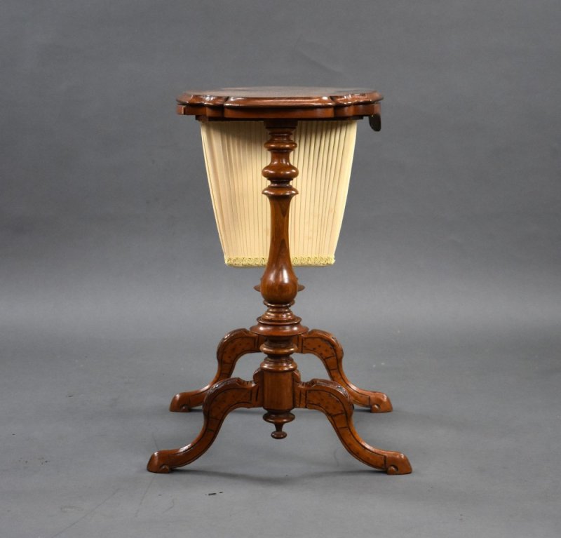 Victorian Burr Walnut Work Table