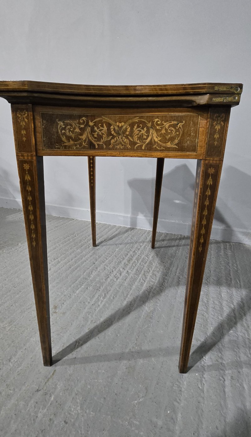 Sheraton Mahogany Inlaid Card Table