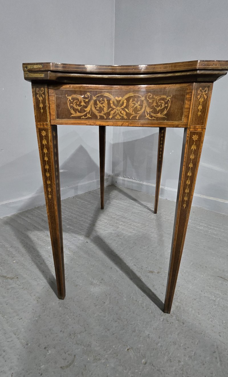 Sheraton Mahogany Inlaid Card Table