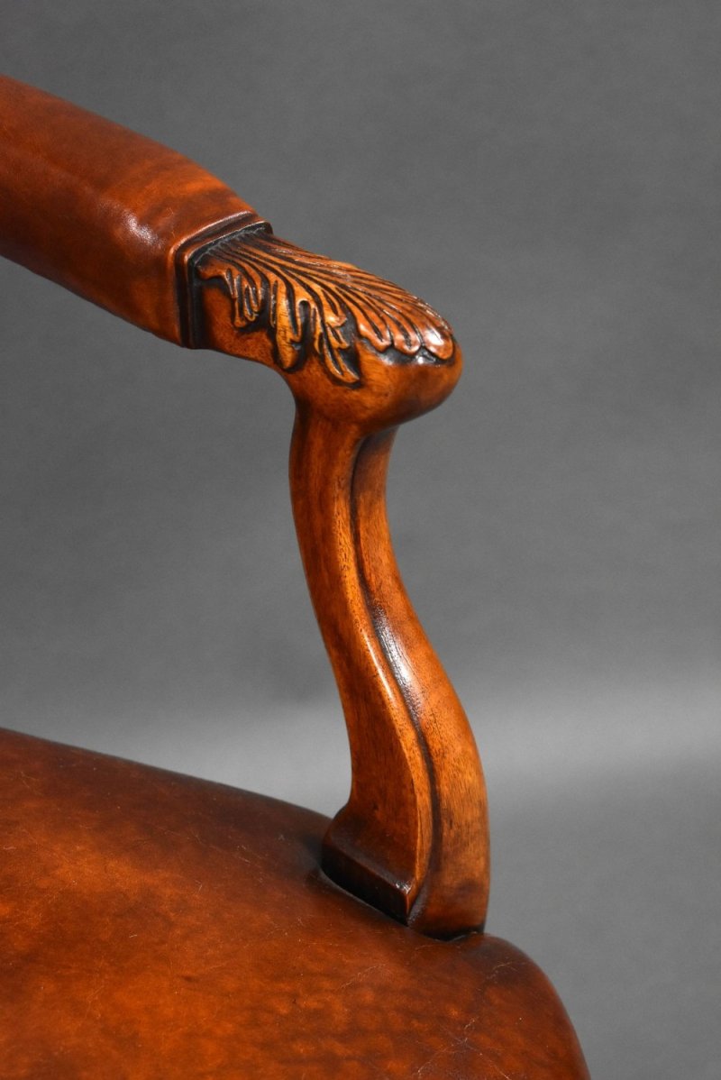 Set Of 7 Hand Dyed Leather Armchairs