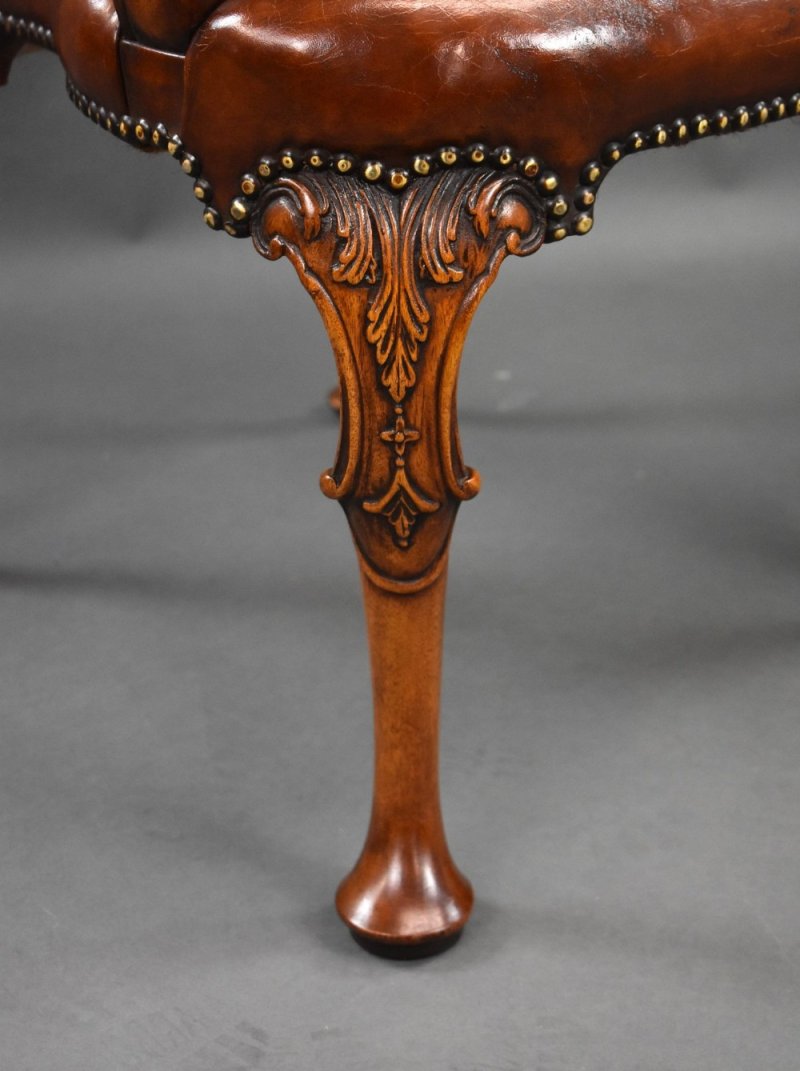 Set Of 7 Hand Dyed Leather Armchairs