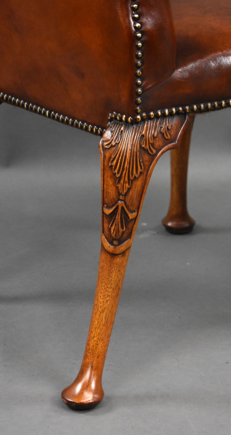 Set Of 7 Hand Dyed Leather Armchairs