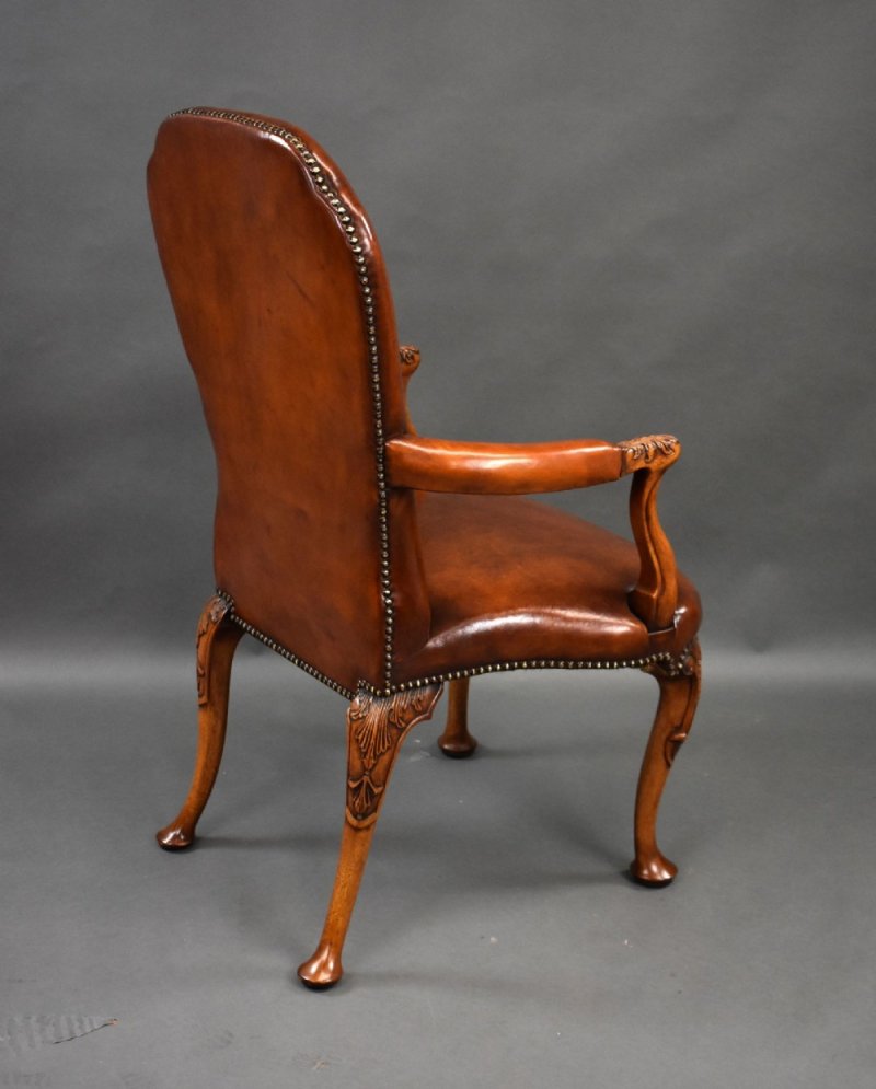 Set Of 7 Hand Dyed Leather Armchairs