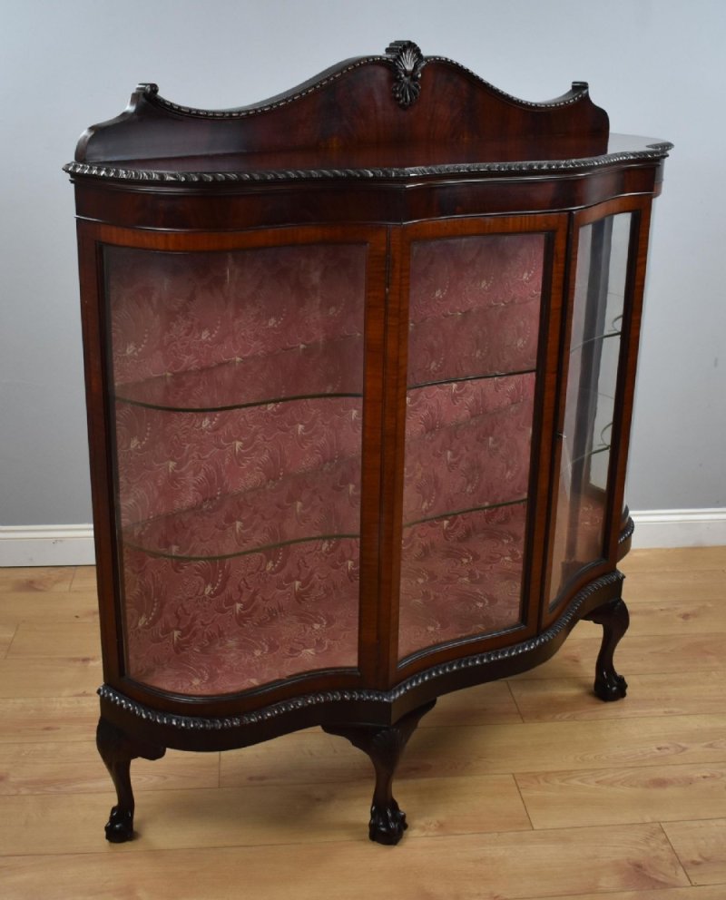 Edwardian Mahogany Serpentine Cabinet