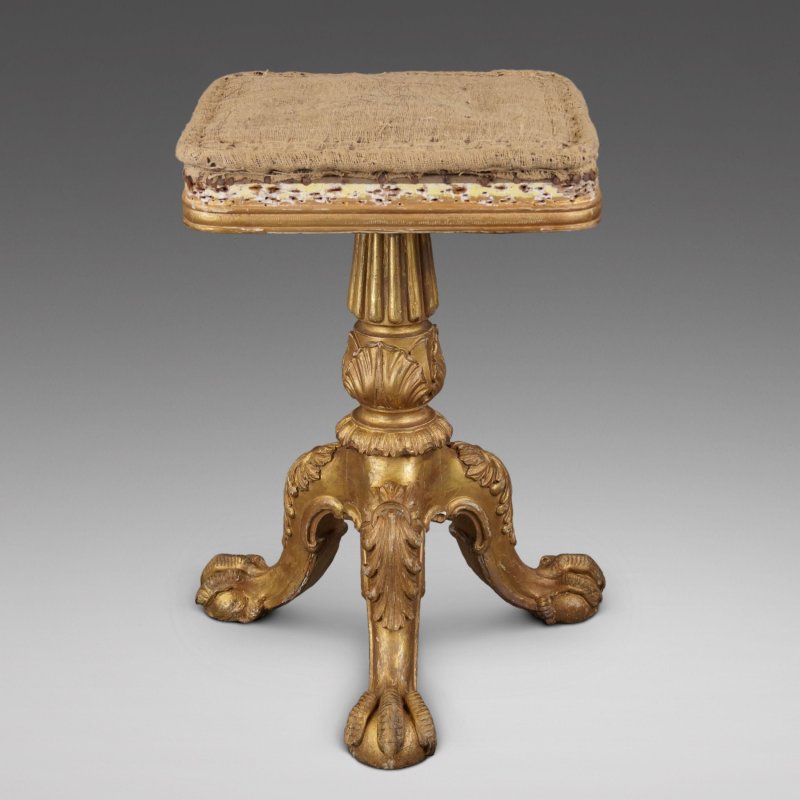 A Rare Gilt Music Stool Attributed To Gillows