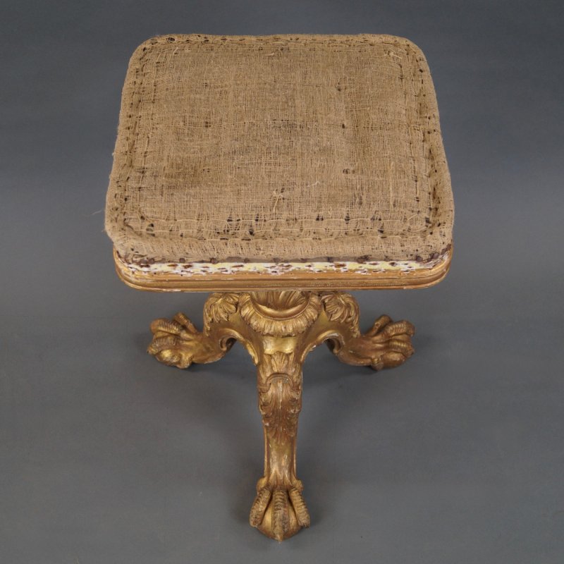 A Rare Gilt Music Stool Attributed To Gillows
