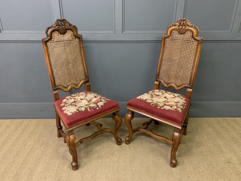 Pair of William and Mary Style Walnut Chairs by Waring & Gillow