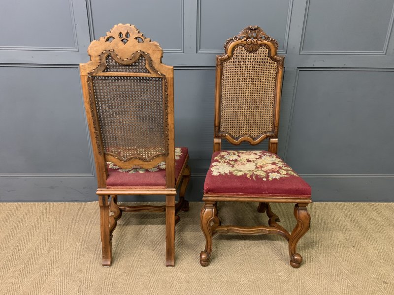 Pair of William and Mary Style Walnut Chairs by Waring & Gillow