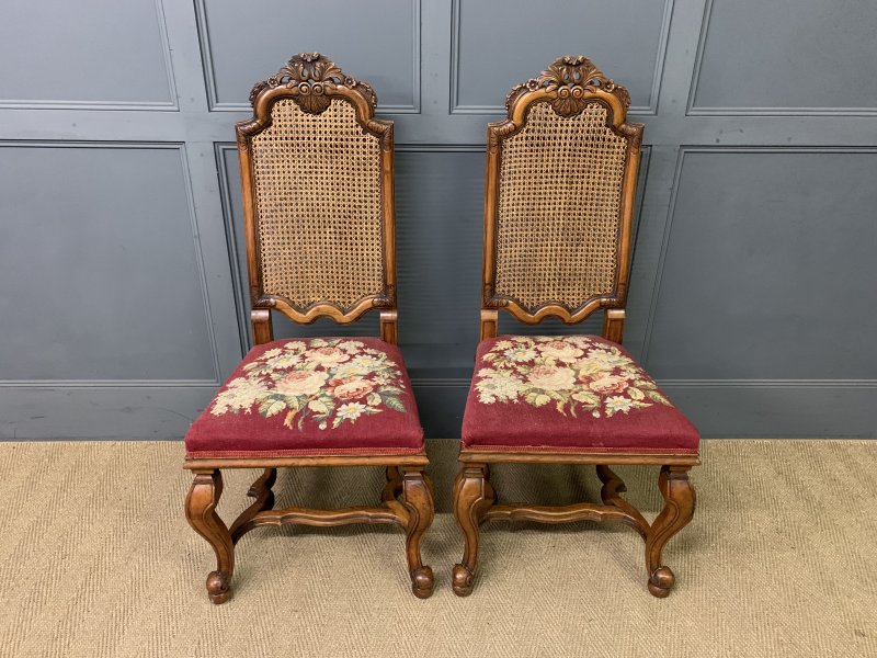 Pair of William and Mary Style Walnut Chairs by Waring & Gillow