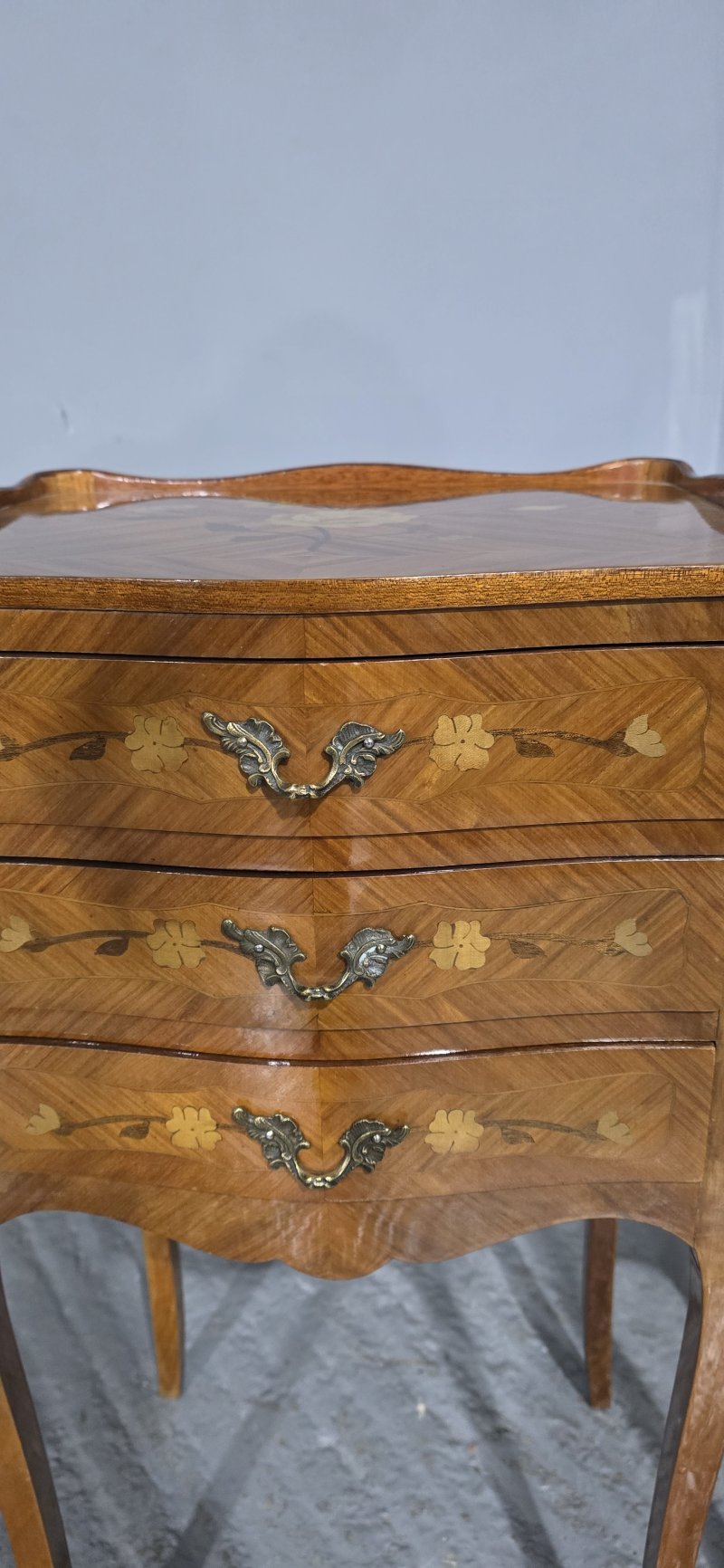 Super Pair French Marquetry Bedside Chests of Drawers