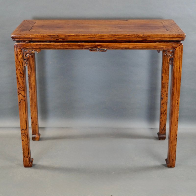 A Pair Of 19thc Chinese Elm Side Tables