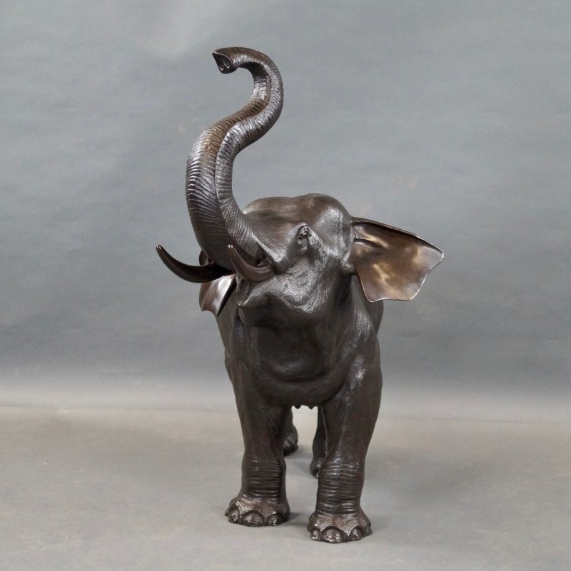 A Very Large Meiji Bronze Elephant Okimono